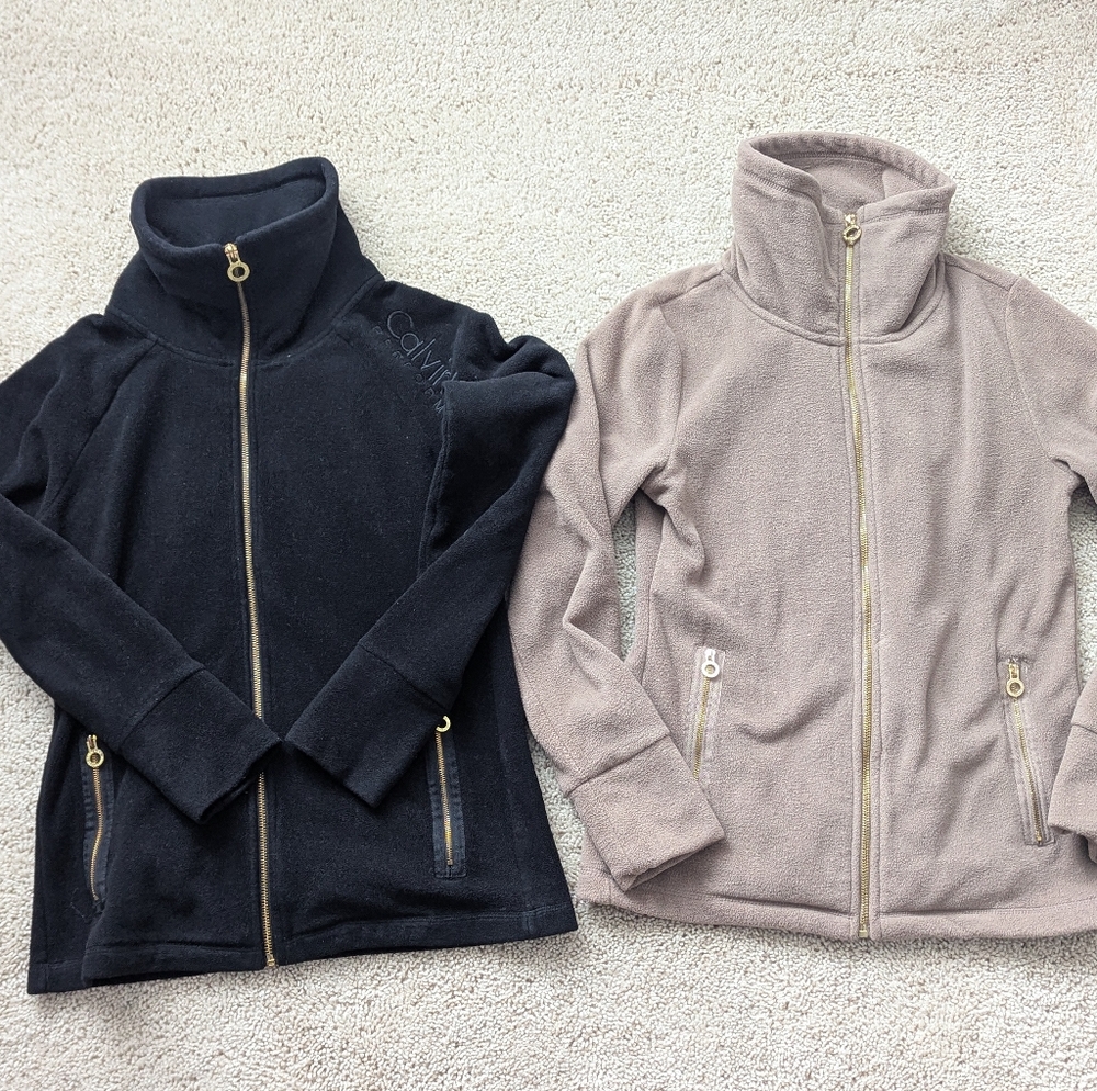 2 XS Calvin Klein Performance fleece jackets